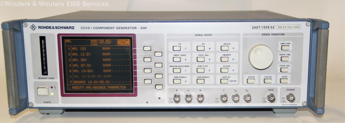 Rohde & Schwarz SAF  2007.1005.02 CCVS Component Generator Video/CATV/Television